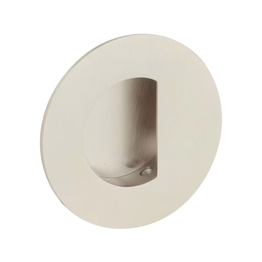 EMTEK - Flush Pull Round Recess with Half Moon Pocket
