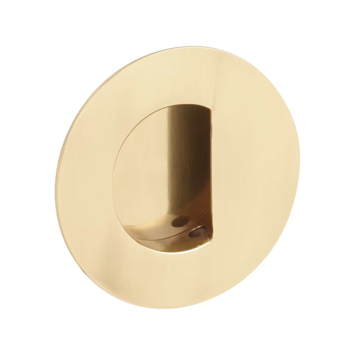 EMTEK - Flush Pull Round Recess with Half Moon Pocket