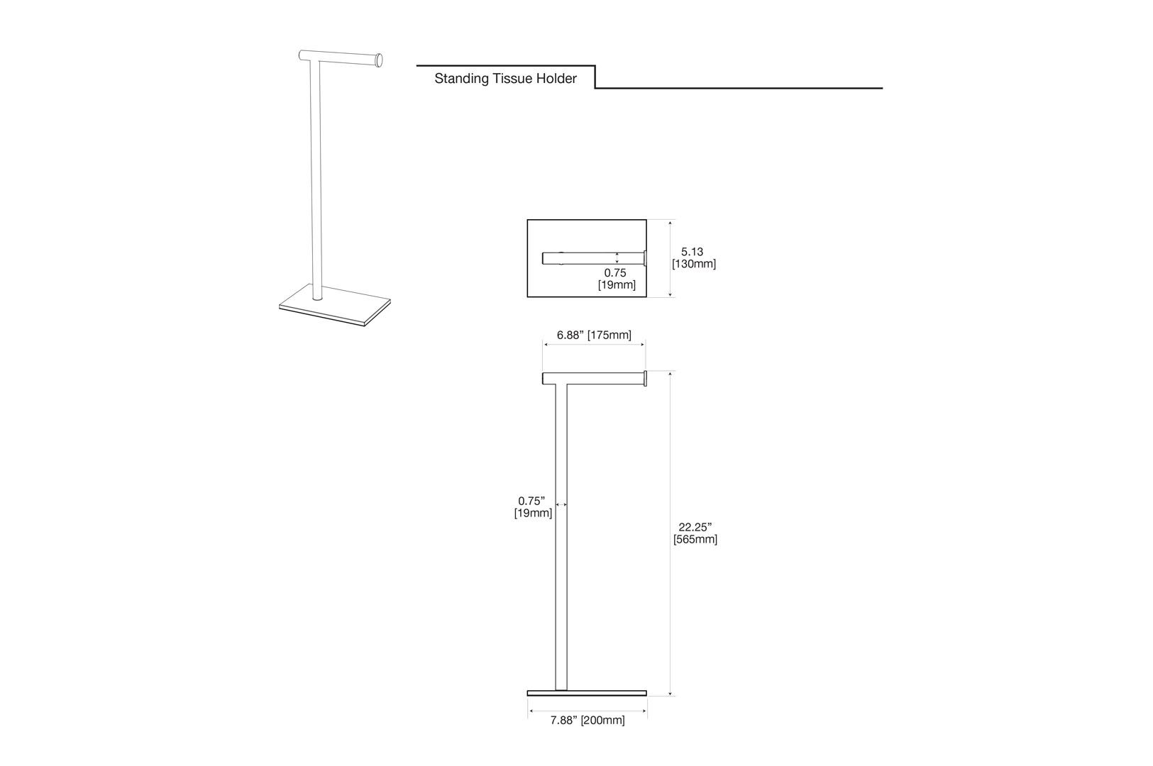 Gatco - Freestanding Toilet Paper Holder  - Square