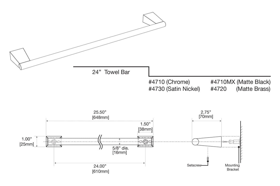 Gatco - Bleu Towel Bar