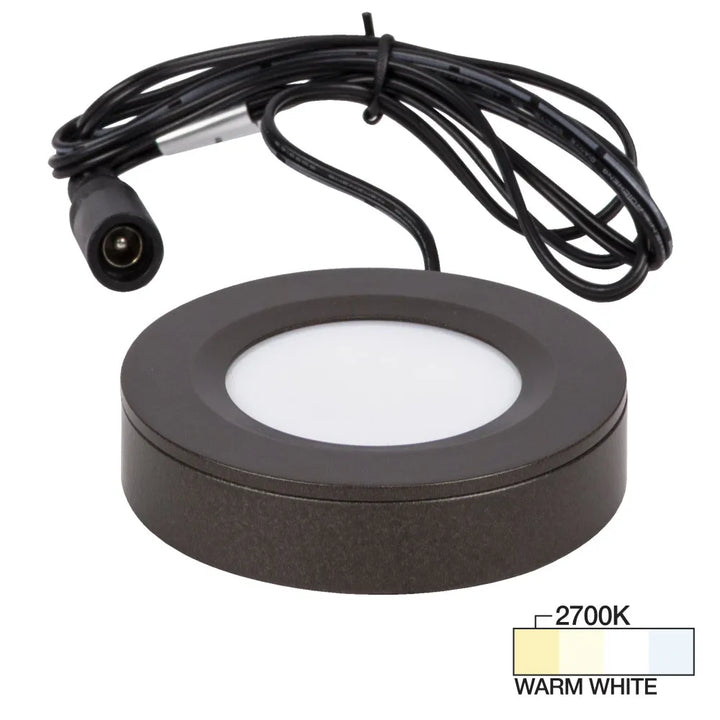 Task Lighting - 180 Lumens/Fixture 12-volt Standard Output Pearl Series Puck Light,