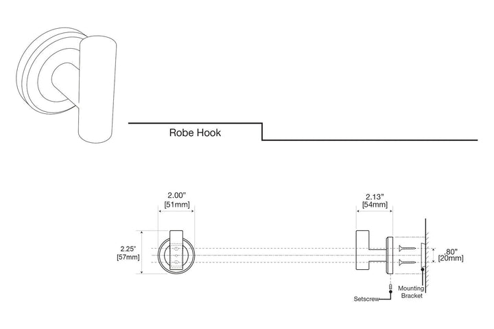 Gatco - Lattitude II - Single Bath Hook