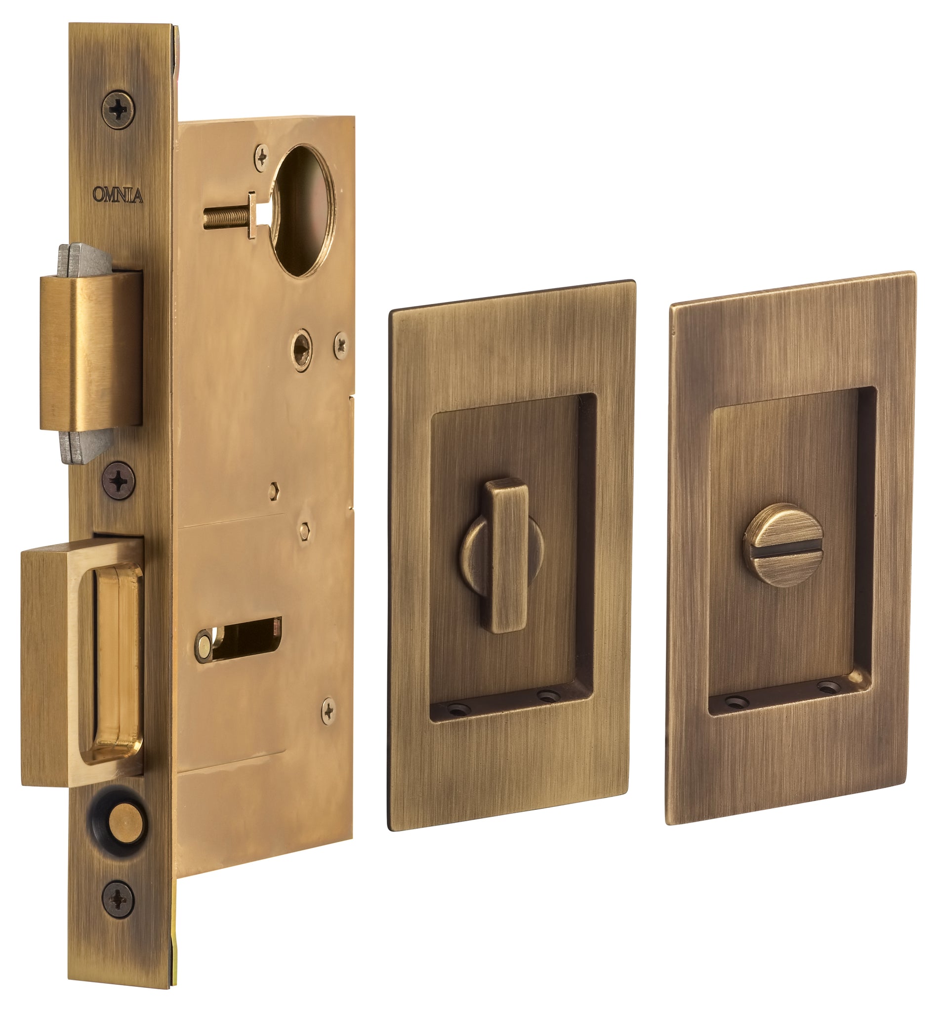 Banbury Lane - Modern Compact Pocket Door Mortise Privacy Kit