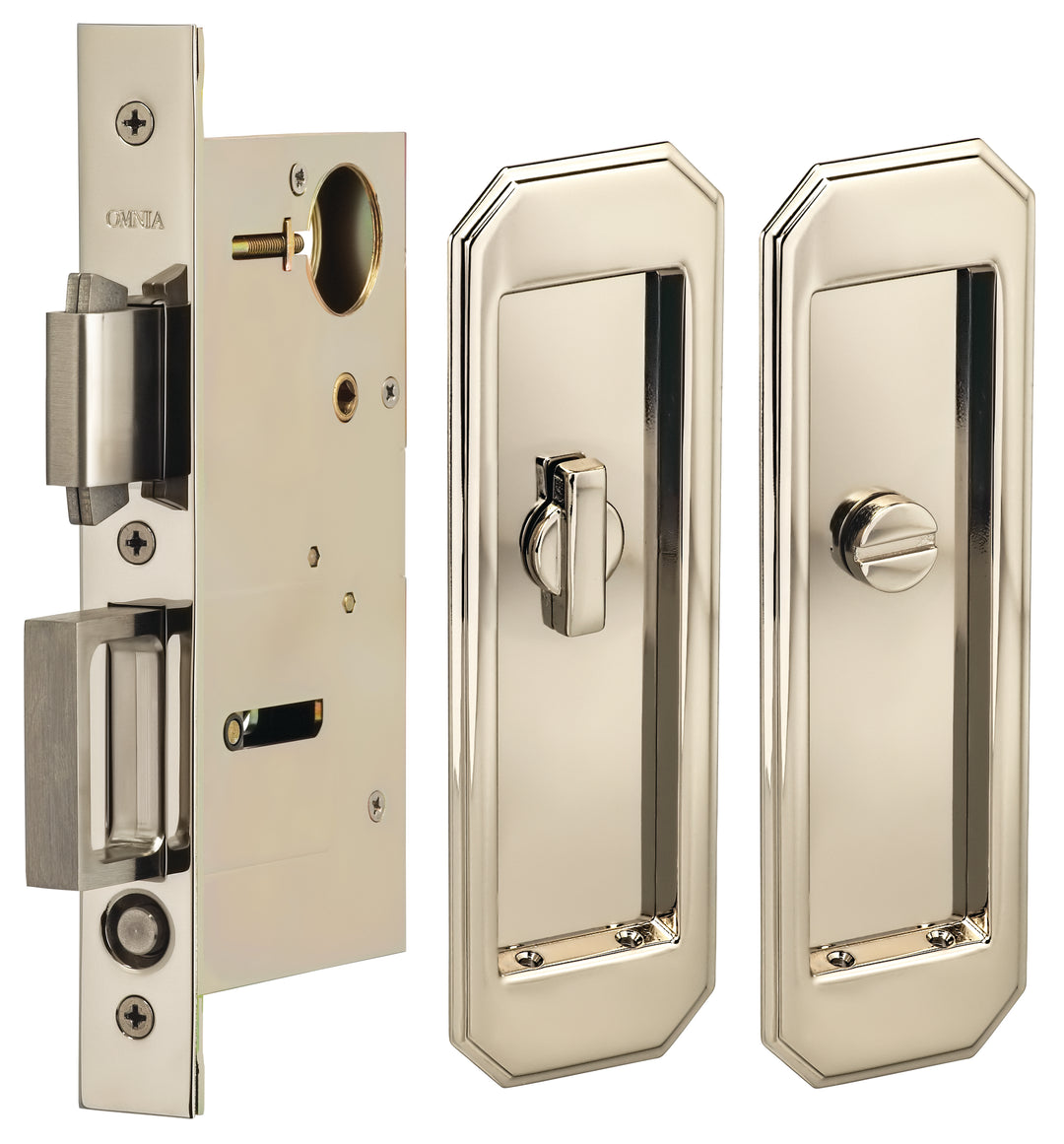 Omnia - Transitional Pocket Door Mortise Privacy Kit