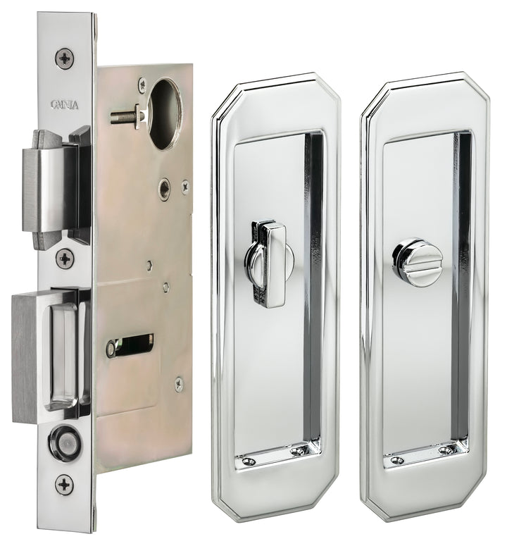 Omnia - Transitional Pocket Door Mortise Privacy Kit