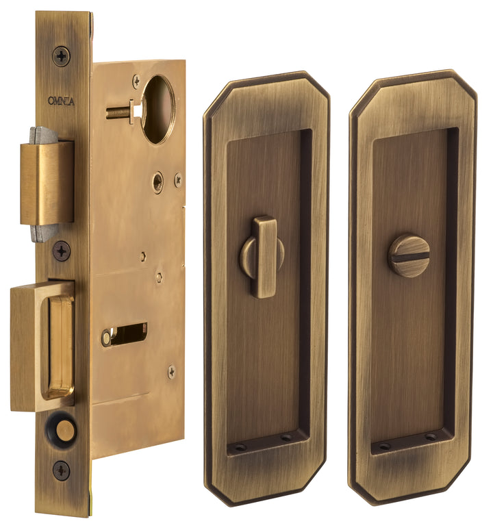 Omnia - Transitional Pocket Door Mortise Privacy Kit