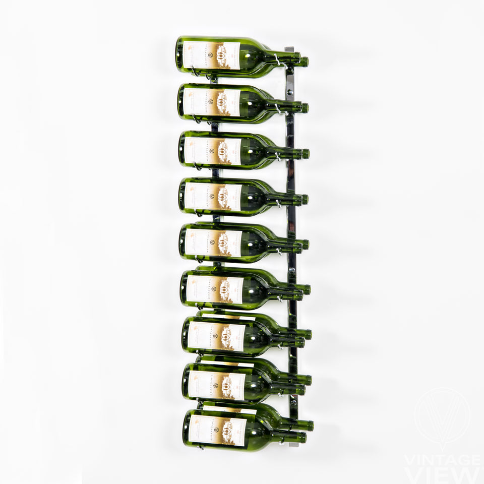 Vintage View - Wall Series - Luxe Magnum, 18 bottle metal wine rack, chrome plated finish